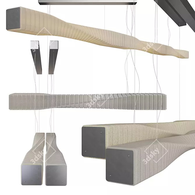 Dynamic Spiral Pendant Lamp 3D model image 1
