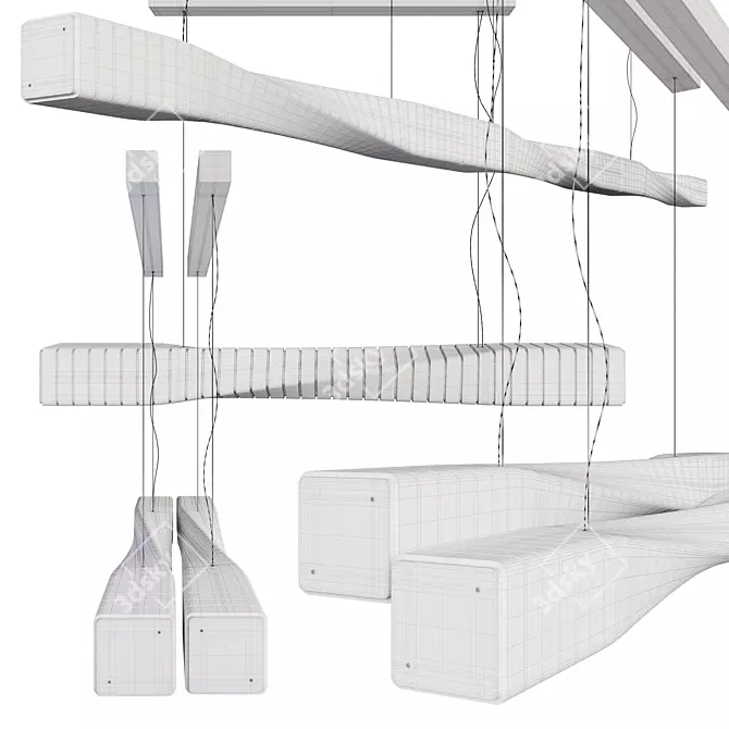 Dynamic Spiral Pendant Lamp 3D model image 2