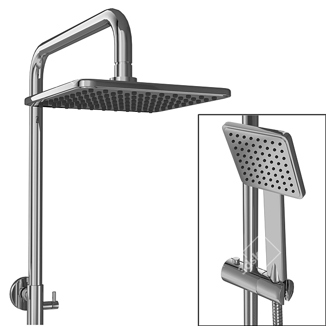 Modern Shower System with Gappo GLD1197 3D model image 2