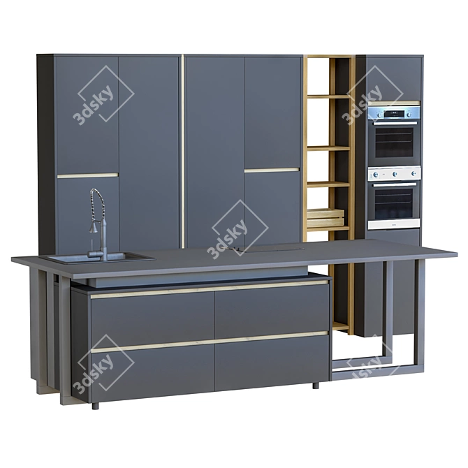 Modern Kitchen 3D Model 3D model image 1