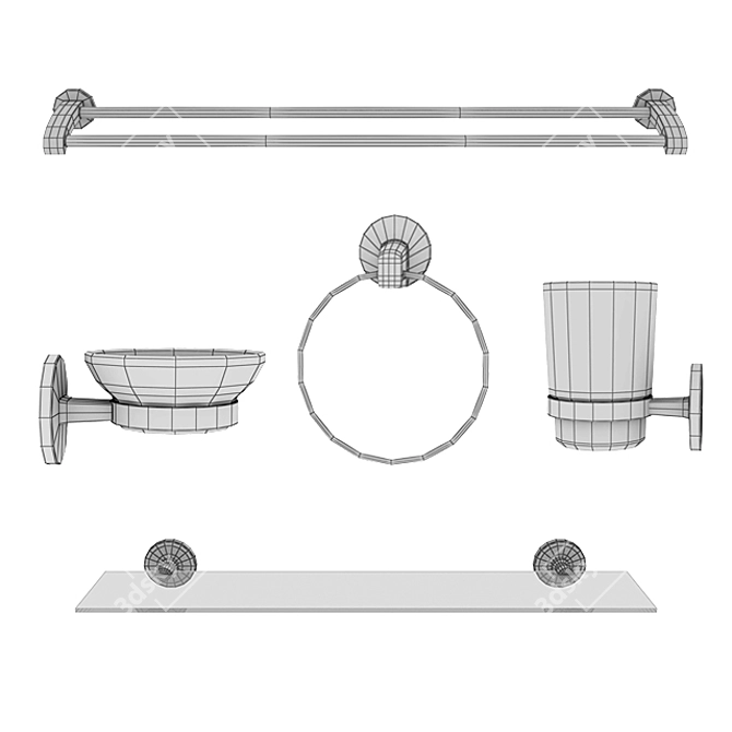 Sleek Bathroom Essentials - Innovative Accessories for a Modern Look 3D model image 2