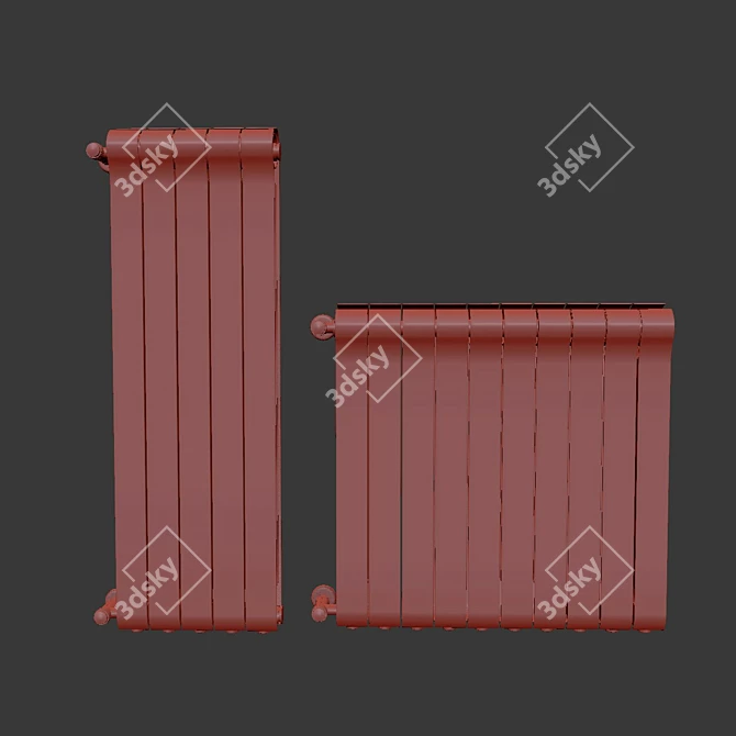 Sleek Black Radiator 3D model image 2