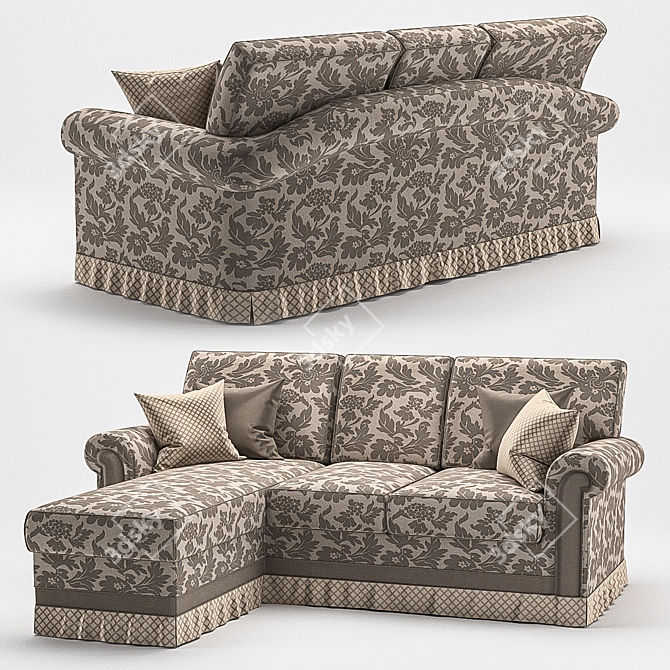 MAXIM Corner Sofa: Classic, Comfortable, and Convenient 3D model image 1