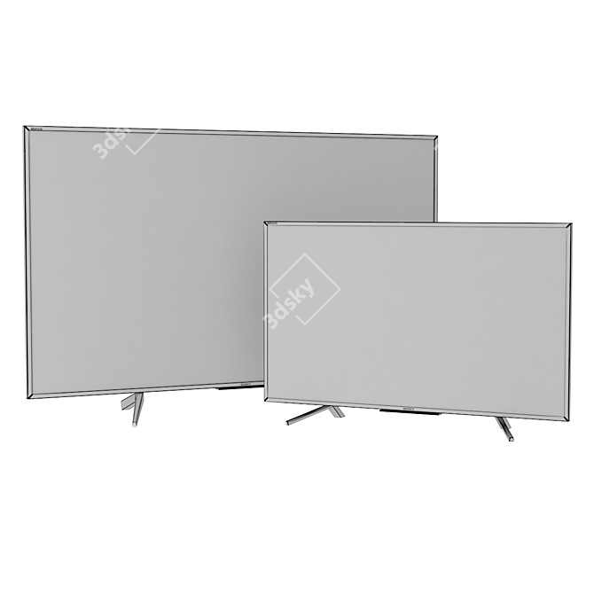 Sony LED TVs: 75-inch KD75XF8596 and 50-inch KDL50WF665BR 3D model image 3