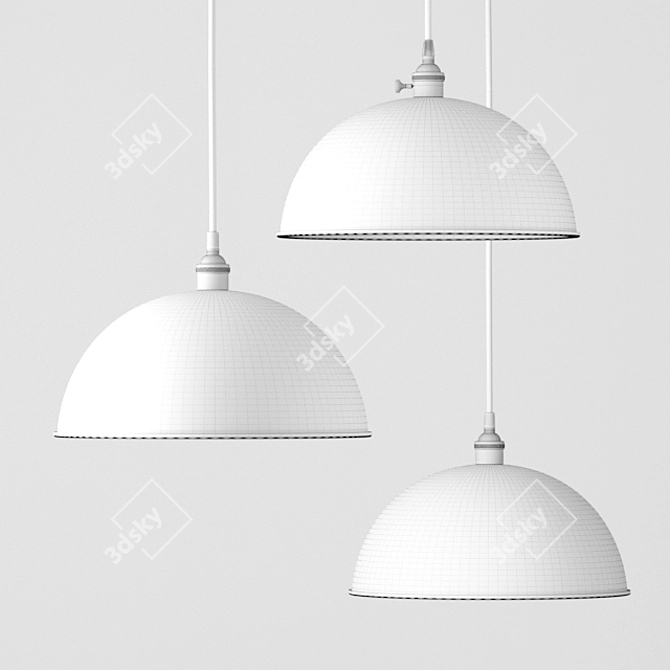 Sleek Steel Edison Lampshade 3D model image 2