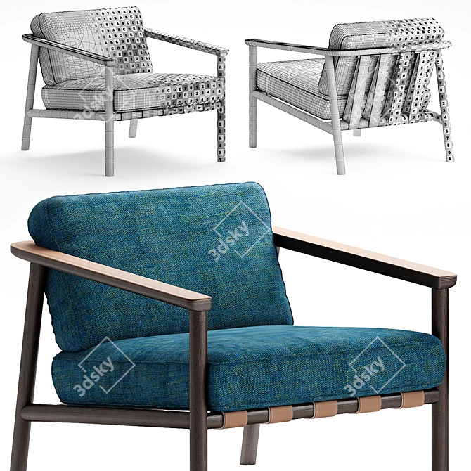 Elegant Molteni&C Gillis Armchair 3D model image 3