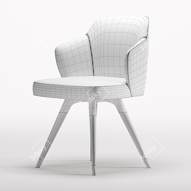 Elegant Leslie Dining Chair - Minotti 3D model image 3
