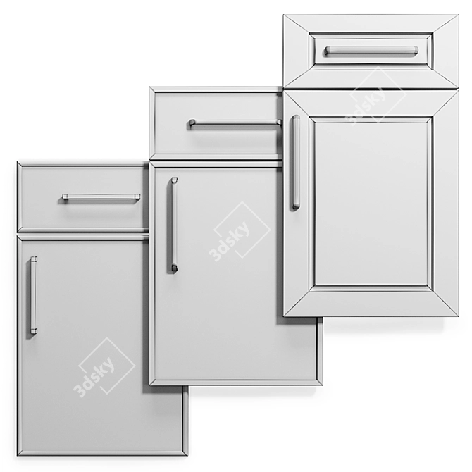 Custom Cabinet Doors Set: Vesta, Millbrook, Belmont 3D model image 2