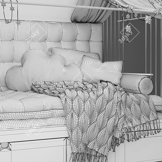 Kids' Dream House Bed 3D model image 3