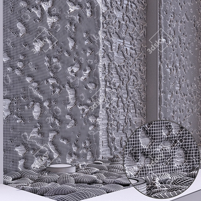 Elegant LED Wall Water Feature 3D model image 2