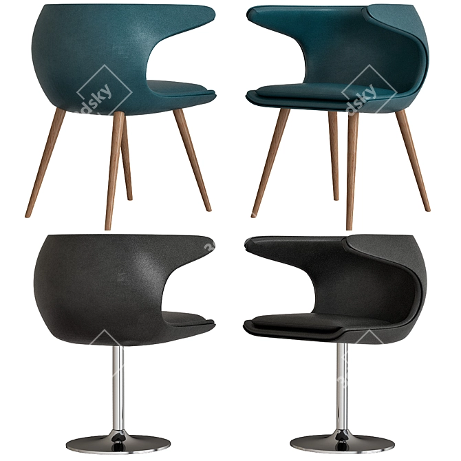 Stylish Stouby Frost Chair 3D model image 1