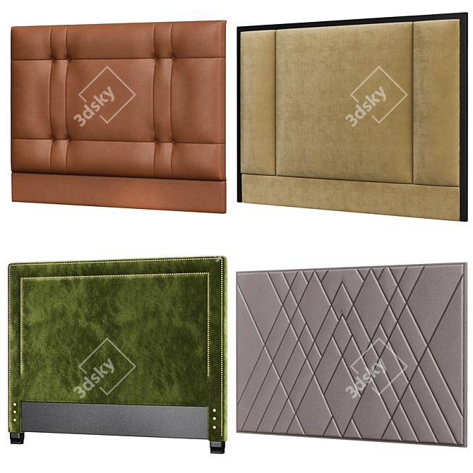 Elegant Headboard Collection №4 3D model image 1