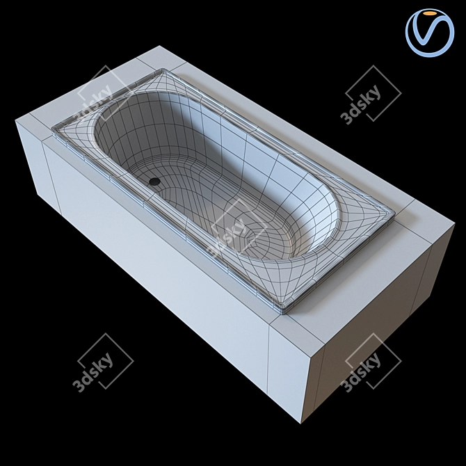 Inset Bath Bambino 1510: 3D Model with Vray Textures 3D model image 2