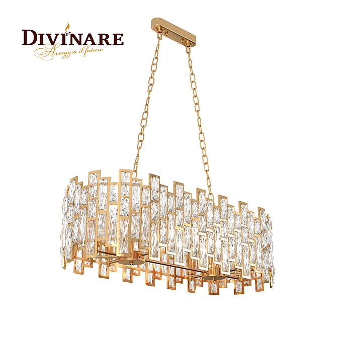 Divinare Medea Crystal Gold Chandelier 3D model image 1
