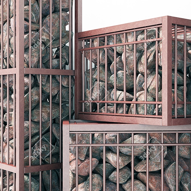 Gabion Small: Durable Mesh Walls 3D model image 2