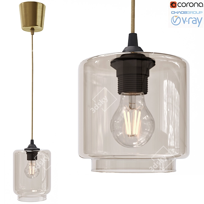 Ikea Klovan Glass Pendant Light 3D model image 1
