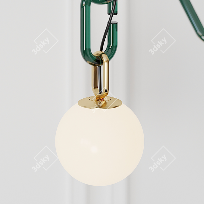 Cerine Swagged Pendant - Illuminate with Elegance 3D model image 2