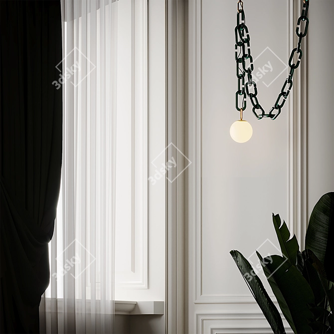 Cerine Swagged Pendant - Illuminate with Elegance 3D model image 3