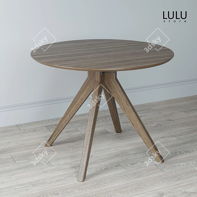 Elegant Oak Dining Table 3D model image 1