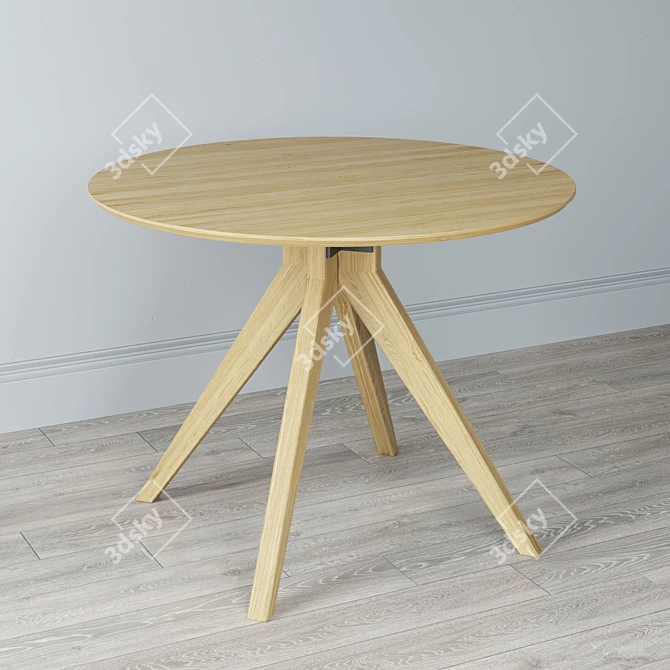 Elegant Oak Dining Table 3D model image 2