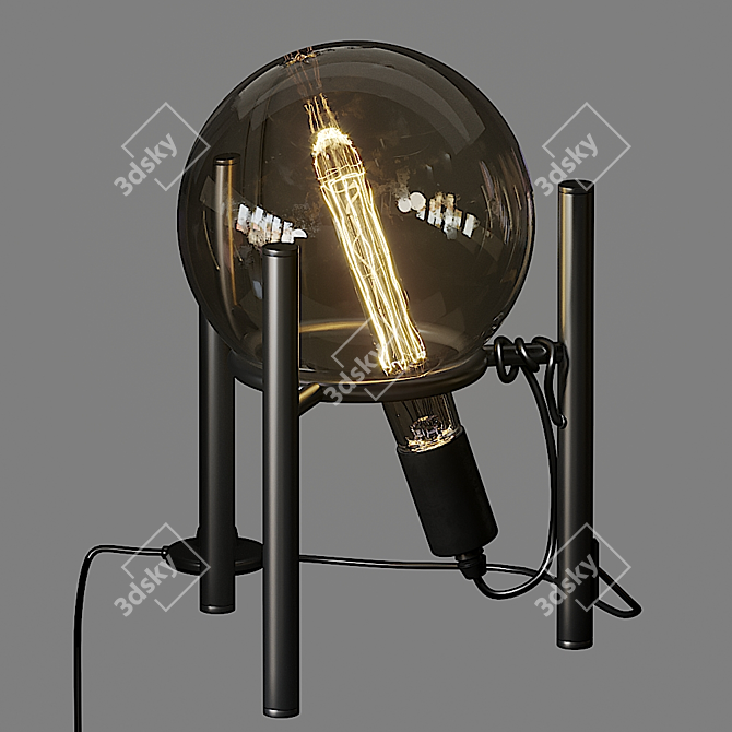 Saturn Table Lamp: Sleek Metal Design 3D model image 1
