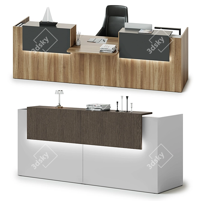 Modern Reception Desk: Las Mobili Point 3D model image 1