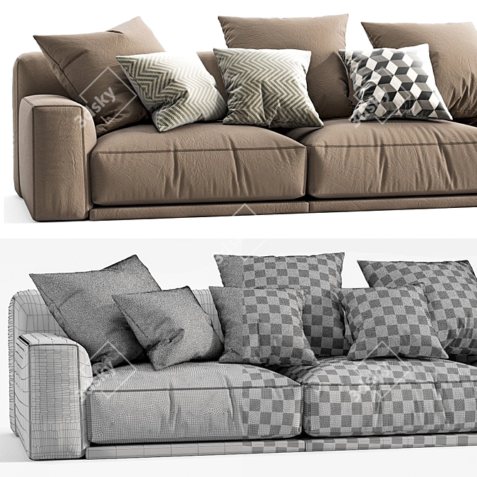 Poliform Seoul Paris 3 - Modern Modular Sofa Set 3D model image 3