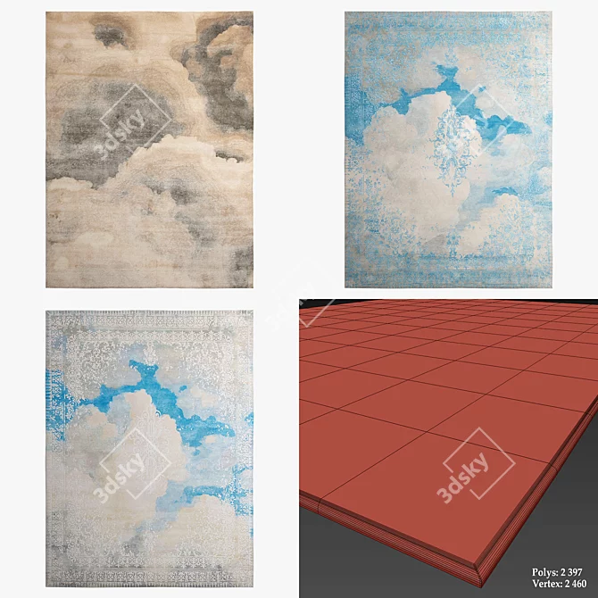 Heiter bis bewölkt Cloud 1 Rugs 3D model image 2