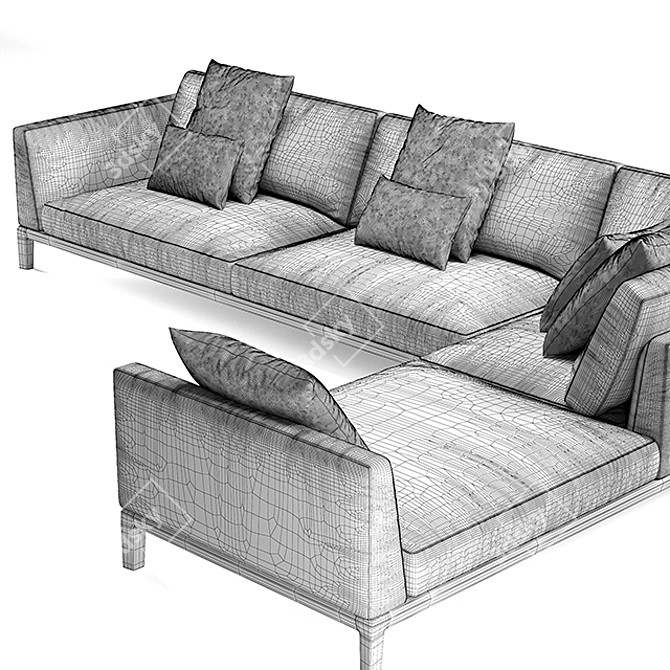 Modern Akita Sofa: Sleek and Luxurious 3D model image 3