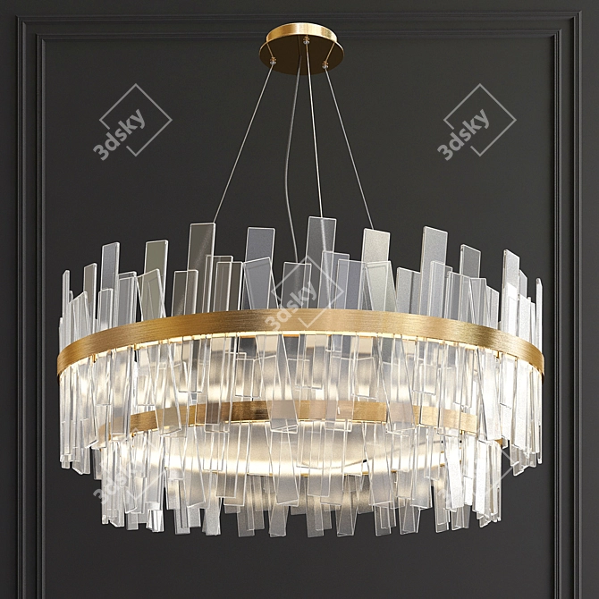 Elegant Double Tier Aquitaine Chandelier 3D model image 1