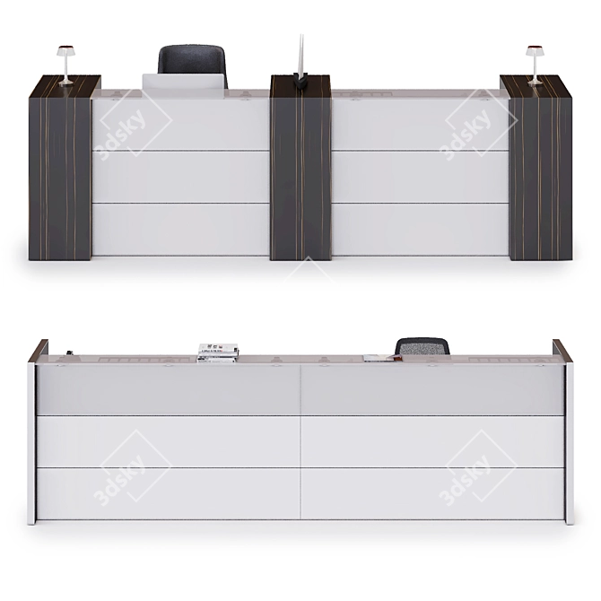 Elegant Luxury Reception Desk 3D model image 1