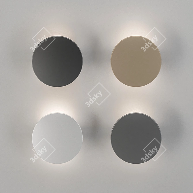 Minimalist XT-S Disc Wall Sconce 3D model image 2