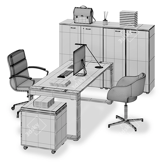 LAS LOGIC: Versatile Office Workstation 3D model image 3