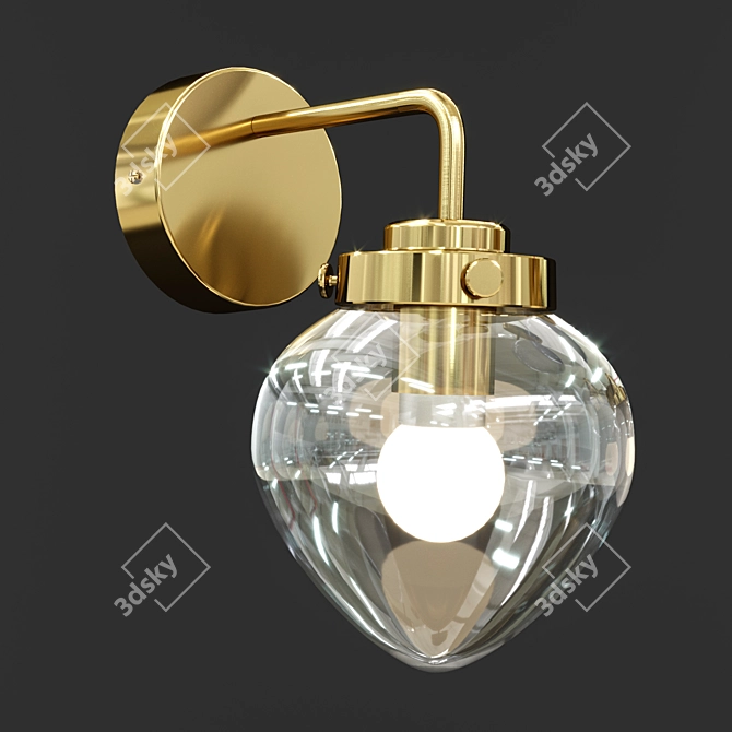 Contemporary Glass Sconce 3D model image 2