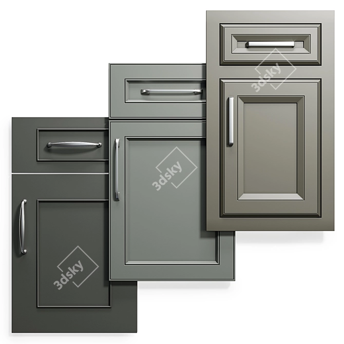 Elegant Cabinet Doors Set 15 3D model image 1