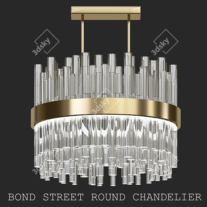 Elegant Round Chandelier - Bond Street 3D model image 1