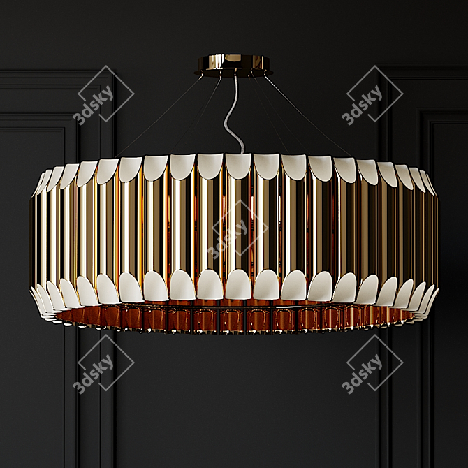 Gleaming Gold Galliano Pendant 3D model image 2