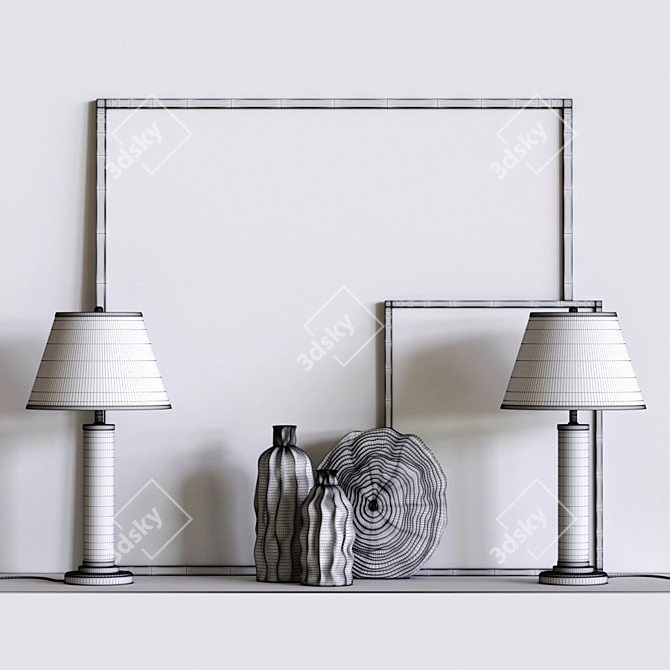 Safari Vases and Madison Lamp Set 3D model image 2