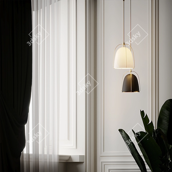 Haleigh 8" Split Glass Dome Pendant 3D model image 4