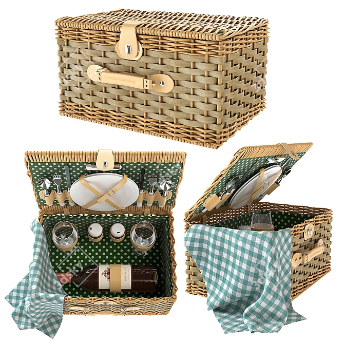 Lefard Picnic Set: Stylish Outdoor Dining 3D model image 2