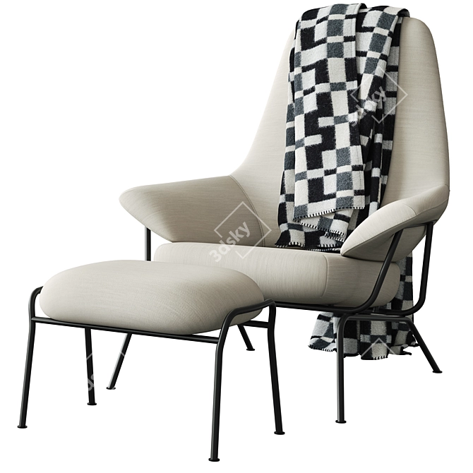 Finnish-inspired Hai Chair: High-end Style 3D model image 1