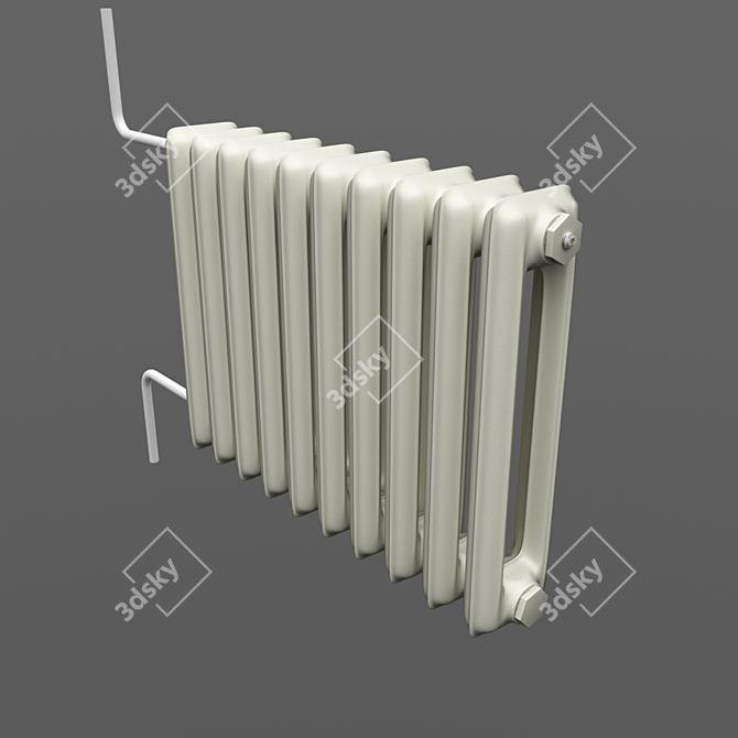 USSR Vintage Cast Iron Radiator 3D model image 1