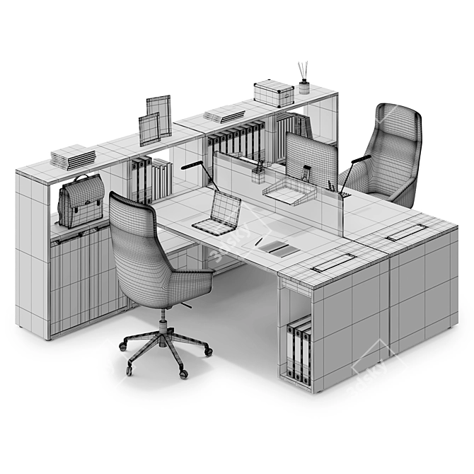 Sleek and Efficient Office Workspace 3D model image 3