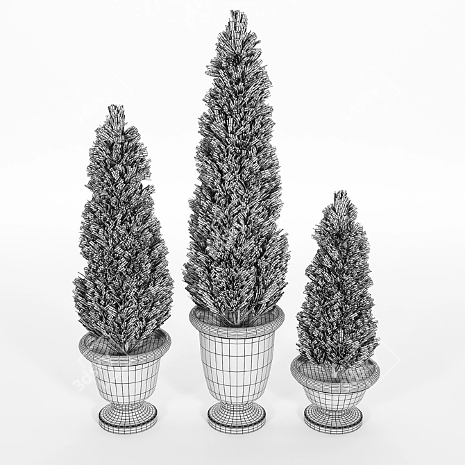 Authentic Tuscan Clay Planters 3D model image 3
