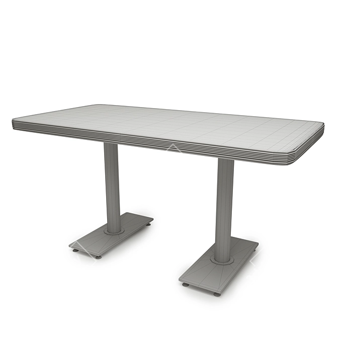 Title: Retro Diner Booth Table 3D model image 3