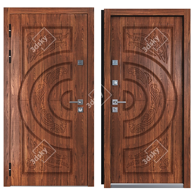 Premium Entrance Metal Door: Vezha 1 (Your Frame) 3D model image 3