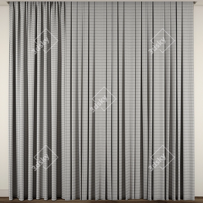 Elegant Curtain Model - Detailed 3D Archive 3D model image 3