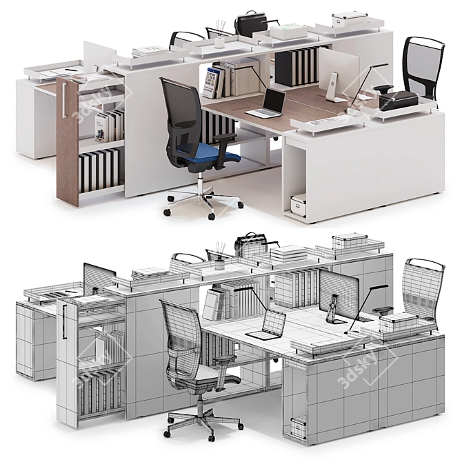 Efficient Office Workspace Solution 3D model image 2