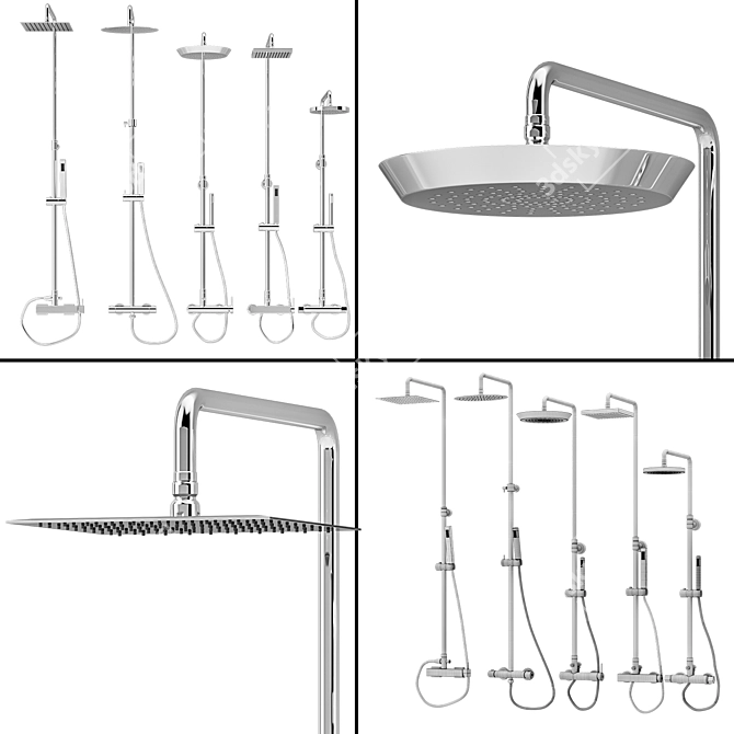 NewForm Set 1: Modern Shower Systems 3D model image 3