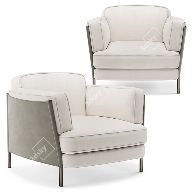 Minotti Shelley Armchair: Luxurious Comfort in Contemporary Design 3D model image 1